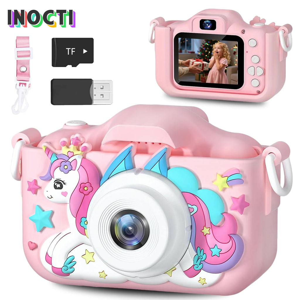 Super Cute Children Camera Kids Educational Toy Children Baby Birthday Digital Camera 1080P Video Camera With Free Gift For Girl