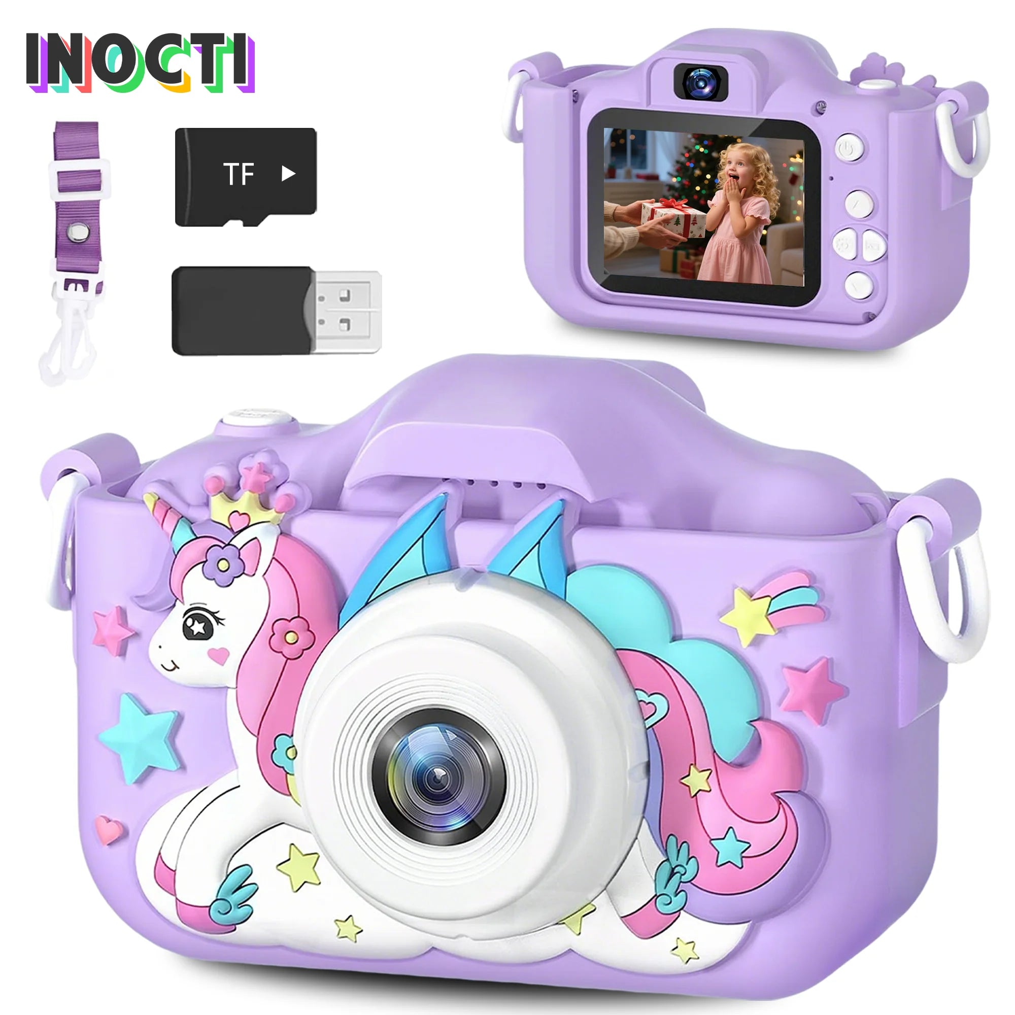 Super Cute Children Camera Kids Educational Toy Children Baby Birthday Digital Camera 1080P Video Camera With Free Gift For Girl