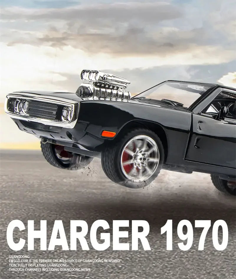 1:24 Dodge Charger Alloy Musle Car Model Diecast & Toy Metal Vehicles Sports Car Model Simulation Sound And Light Childrens Gift