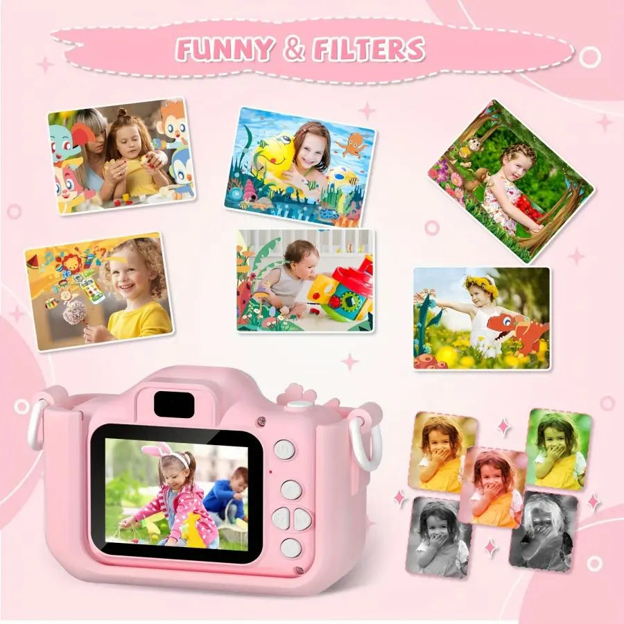 Super Cute Children Camera Kids Educational Toy Children Baby Birthday Digital Camera 1080P Video Camera With Free Gift For Girl
