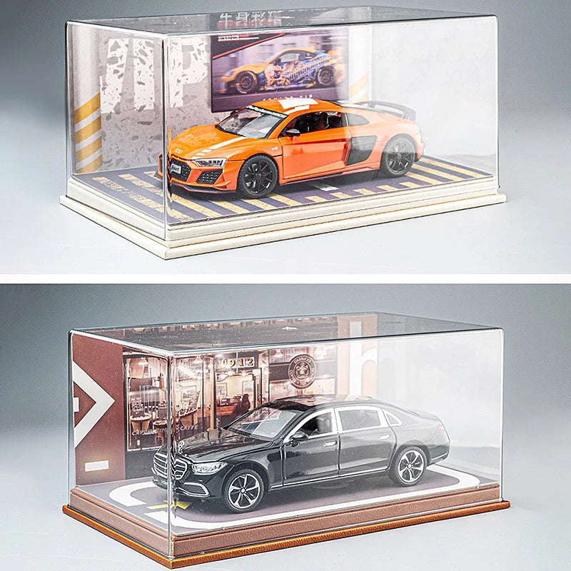 1:24PVC Car Model Dust Cover, Display Box Collection And Display Shelves, And Cool Scene Pictures, Christmas Gifts