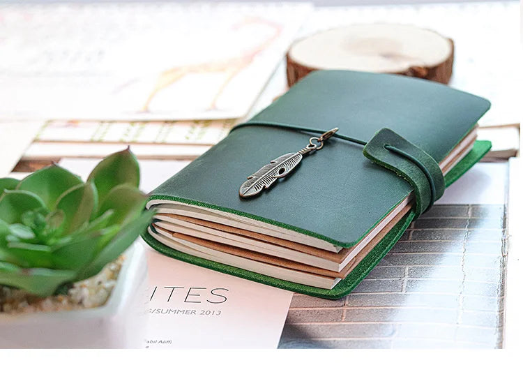Retro Handmade Diary Green